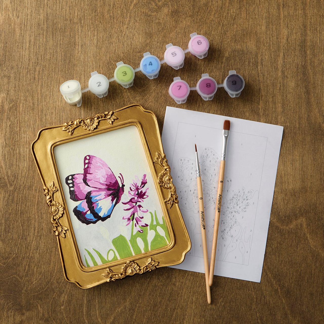 Butterfly & Flower Paint-by-Number Framed Mini Kit by Artist's Loft®